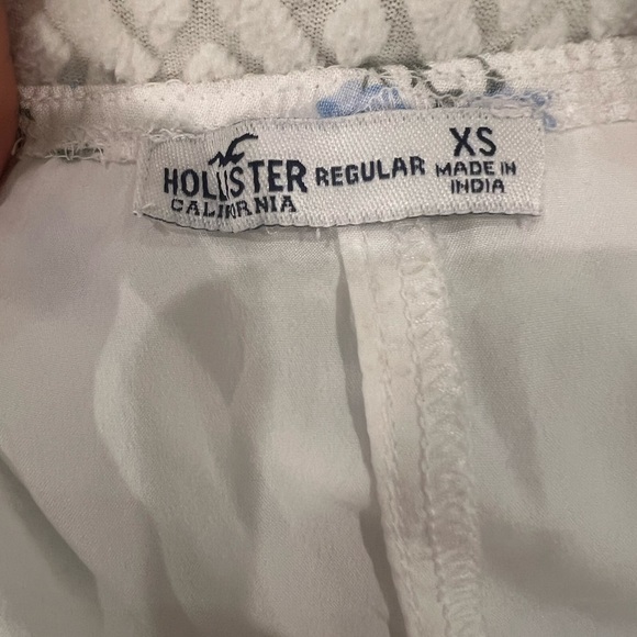 💙 Hollister Blue and White Floral Spring Summer Dress in XS Open Back - Picture 6 of 6